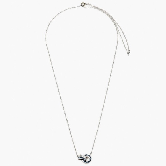 Swarovski Blue “Hollow Interlocking Hoop” Pendant Necklace - Picture 6 of 16